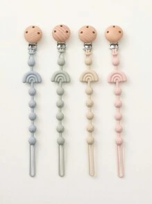 2pcs Baby Silicone Pacifier Clips, Baby Teething Toys Chain Chew Dummy Holder Infant Nipple Holder Baby Accessories