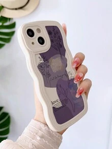 1 Miếng Tím Cắt dán Mẫu Xoăn Sóng Hình dạng Gói đầy đủ Chống sốc Ốp lưng & bao da điện thoại Tương thích với iPhone - Nhiều màu - Xem 3