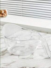 1pc-Household Kitchen Rice Washing Sieve, Rice Washing Basin, Rice Washing Artifact, Rice Washing Device, Rice Washing Basin, Rice Washing Basket, Rice Washing Basket - Transparent White - View 5