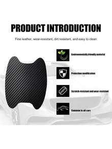 4pcs Đen PVC Sợi carbon Mẫu Cửa xe Xử lý Hình dán , Ô tô/xe hơi Xử lý Phim bảo vệ , Sợi carbon Cổ tay Hình dán - màu đen - Xem 6