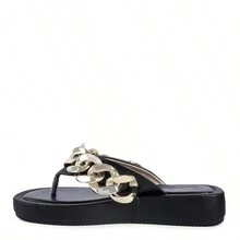 Zing Link Chain Thong Flats - Vàng - Xem 3