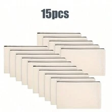 5/10/15/20/30/40/50入組自己的diy儲物袋,簡約大方,個性化伴娘婚禮禮物袋,化妝袋,簡單的旅行收納袋,純色化妝錢包,大容量旅行化妝袋：室外美容的完美匹配！適合婚禮,生日,海灘和假期,是家人和朋友的最佳禮物。這個大書包適合學生,返校和教師。它是一個具有新穎設計和大容量的便攜式休閒儲物手提袋。它是一個理想的購物袋。適用於男女,情侶,日常使用,約會,生日,節日,返校,夏季,假期,海灘,旅遊,通勤,商務,學生,野餐,露營,超市和日常收納。 - 米色 - 查看 12