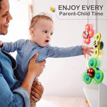 3pcs Baby 1-2 Years Old Sucker Rotary Toy Busy Worm Spinner To Calm Restless Emotions Featuring Colorful Sensory Toys Suitable For Highchairs/Tables/Windows/Travel