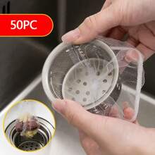 50PC-Sink Filter Bag, Sink Filter, Kitchen Leftover Sink Filter, Side Sink Filter, Kitchen Sink Corner Sink Filter, Sink Mesh Bag, Kitchen Supplies - White - View 3