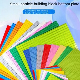 10.04inch*10.04inch Building Block Board, 32*32 Compatible With Major Brand Building Blocks, Building Blocks Wall Toys, Compatible With Building Blocks Table/Brick Wall Painting/Brick Base Board Easter Gift 500pcs Creative Small Brick DIY Kit, 3D Puzzles, Handmade
