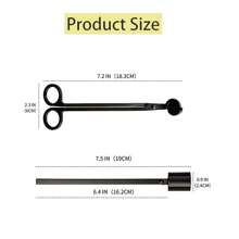 2 PCS Black Candle Wick Trimmers Snuffer Tools Set Metal Stainless Steel Candles Accessories Set Scissors Cutter, Candle Accessory Set For Candle Lovers - Black - View 2
