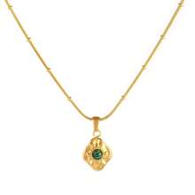 不鏽鋼天然石項鍊女款18k鍍金復古豪華綠松石吊墜頸圈項鍊珠寶禮物 - 項鍊 - 查看 24