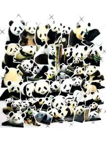 50 Hoa Gấu trúc Hình dán Internet Hình dán Ốp lưng & bao da điện thoại Máy tính xách tay Mũ sắt của lính Gấu trúc Miếng dán chống thấm nước - Đen và trắng - Xem 5