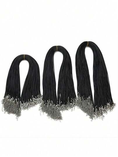 10pcs/Lot 50/55/60/65cm 1.5mm Lobster Clasps Waxed Cord Necklace Dia  Black Korean Waxed Rope Thread For Jewelry Making Length