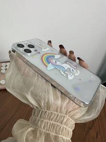 1入組透明TPU材質獨角獸圖案手機殼，適用於蘋果和三星型號 - 彩色 - 查看 3