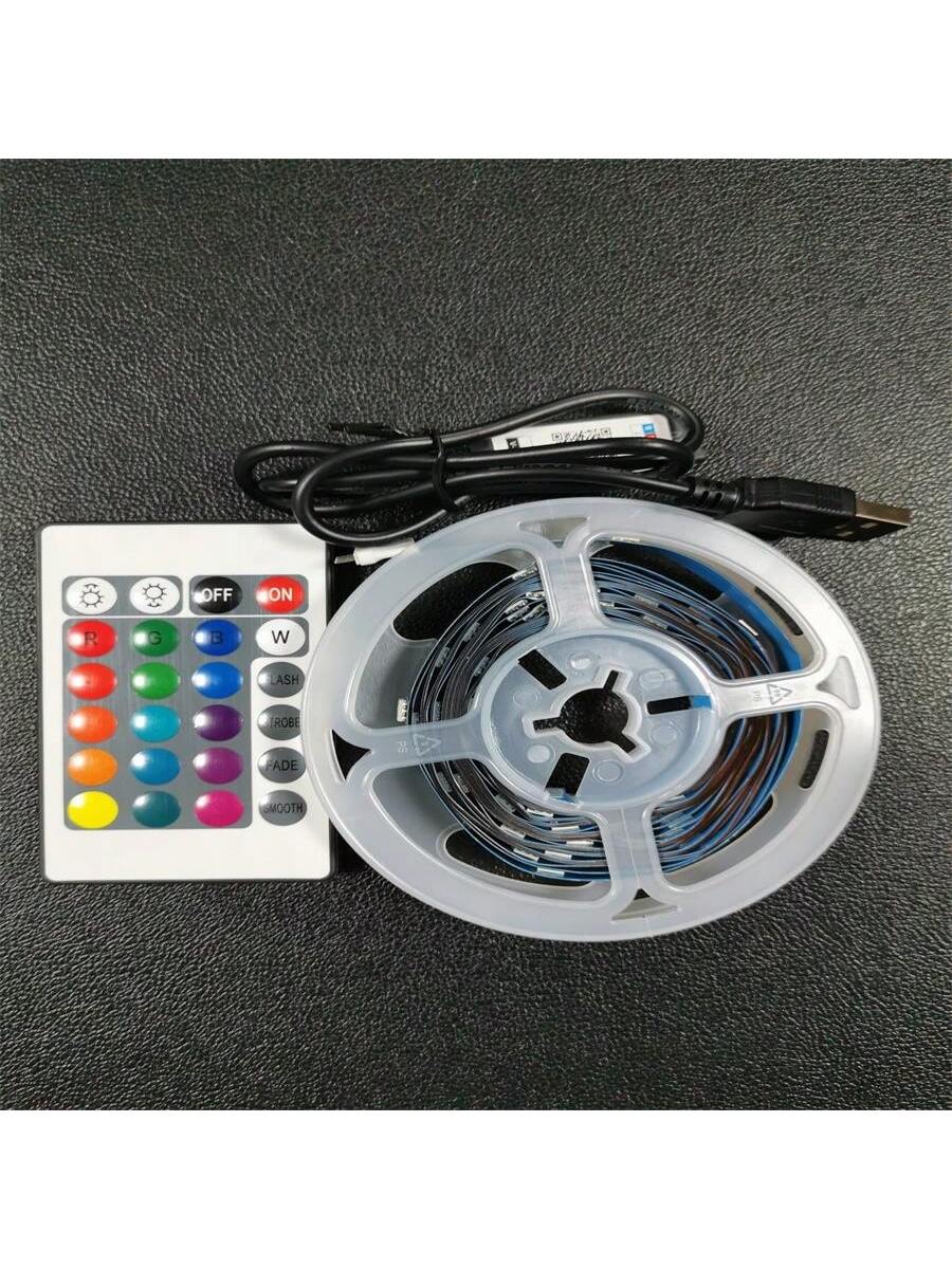 طقم شريط إضاءة ليد مرن للتزيين المنزلي مع ريموت كن...