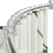 Curved Shower Curtain Rod, Adjustable 33-78 Inches Extra Wide Curved Shower Rods For Bathroom, Rust Proof Shower Rod,  Silver - Silver - View 1