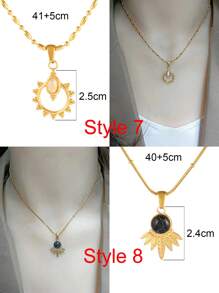 不鏽鋼天然石項鍊女款18k鍍金復古豪華綠松石吊墜頸圈項鍊珠寶禮物 - 項鍊 - 查看 6