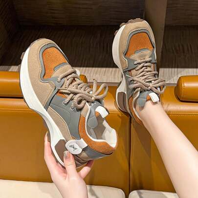 Zapatillas Deportivas Acolchadas Con Plataforma Para Mujeres, Zapatos Casuales De Carrera