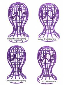 Lantern-Shaped Plastic Wig Rack Hat Rack Foldable Multi-Purpose Wig Head Rack Storage Rack Wig Accessories