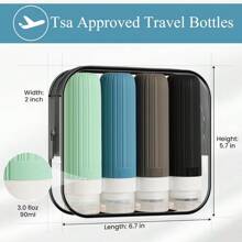 4 Du lịch Chai Đối với Đồ tắm rửa
 , 3oz Rò rỉ bằng chứng Du lịch Chai , Silicone Có thể bóp được Hộp đựng , Du lịch Phụ kiện Bình có thể nạp lại Với Túi vệ sinh - màu đen - Xem 4