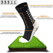 Calcetines de Fútbol 5 pares, Calcetas Antideslizantes, Transpirables y Duradero de Algodón Mid Crew, Calcetín Deportivas para Béisbol, Correr, Basquetbol, Running, Gym - Multicolor - Ver 5