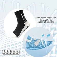 Calcetines de Fútbol 5 pares, Calcetas Antideslizantes, Transpirables y Duradero de Algodón Mid Crew, Calcetín Deportivas para Béisbol, Correr, Basquetbol, Running, Gym - Multicolor - Ver 4