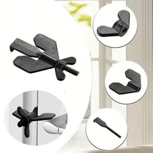 1 件 80 毫米 X 52 毫米 X 9 毫米黑色铸铁便携式酒店门锁独自居住防身门挡旅行防盗门挡门锁家用门锁家庭安全门安全设备锁 - 黑色 - 查看 8