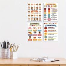 4pcs Phòng học Trang trí tường , Nguôi đi Đối với Phòng học , Phòng học Trang trí Âm nhạc , Giáo viên Món quà Khung trang trí - Màu be - Xem 8