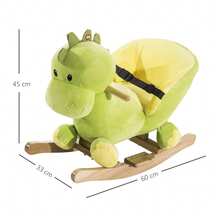 HOMCOM Baby Rocking Horses & Animals - Green - View 3