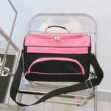 Hairdressing Tool Carrying Bag Portable Hair Cutting Tools Storage Bag Multi-Functional Large Capacity Barber Shop Scissors Bag - Pink - View 4