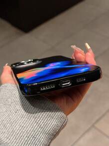 1入組極簡誘人的骷髏和暗影圖案黑色果凍抗震抗指紋手機殼,適用於iphone - 彩色 - 查看 4