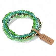 VKHK Conjunto De 4 Pulseiras Elásticas Com Pérolas De Cristal Facetadas Coloridas De 3x4mm Para Presente De Aniversário De Casal Para Homens E Mulheres