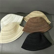 1 pezzo Cappello a secchiello traspirante da donna, Cappello a secchiello elegante di colore solido, adatto per l'uso quotidiano e lo shopping in primavera ed estate carino