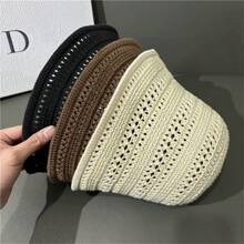 1 pezzo Cappello a secchiello traspirante da donna, Cappello a secchiello elegante di colore solido, adatto per l'uso quotidiano e lo shopping in primavera ed estate carino