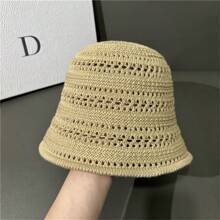 1 pezzo Cappello a secchiello traspirante da donna, Cappello a secchiello elegante di colore solido, adatto per l'uso quotidiano e lo shopping in primavera ed estate carino