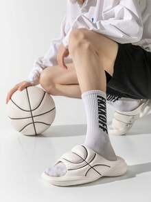 篮球鞋大码户外运动2024新款男士夏季时尚沙滩防滑耐磨百搭居家凉爽厚底防滑耐磨篮球滑步休闲拖鞋 - 白色 - 查看 3