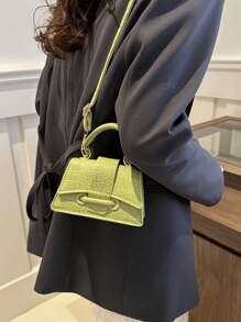 2025新款高品质口红盒，迷你方形包，新款纯色百搭手提包，女士钱包 - 綠色 - 查看 4
