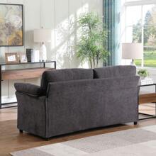 70" Chenille Loveseat Sofa, Modern Chenille Upholstered Couch With Comfy Armrest Pillows, 2 Seat Deep Sectional Couches For Living Room, Apartment, Small Spaces. - Dark Grey - View 3