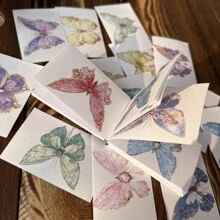 50 tờ nhãn dán Retro Romantic Series, cực kỳ hấp dẫn, trang trí cắt dán hình bướm và hoa cho sổ lưu niệm tự làm - Nhiều màu - Xem 3