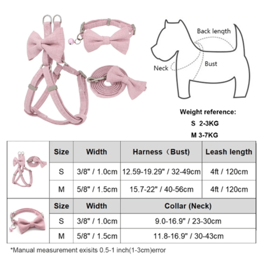 Adjustable Soft And Cute DoubleLayer Dog Leash And Collar Set With Cat