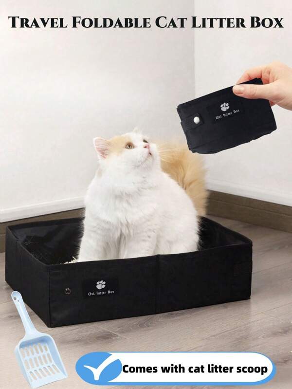 1 Stück faltbare Katzentoilette, wasserdichte tragbare Katzentoilette für Reise, Auto und Outdoor-Einsatz