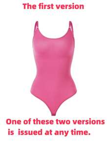 1 件女式紧身衣性感罗纹无袖方领无袖内衣，Indise 连衣裙，女士塑身衣。收紧腰部和腹部，胸罩，塑身，四季搭配 - 粉色 - 查看 4