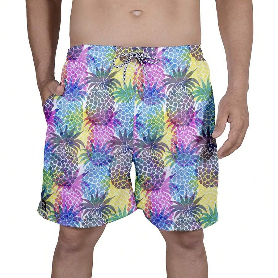 Men Beach Shorts - 黑色 - 查看 1