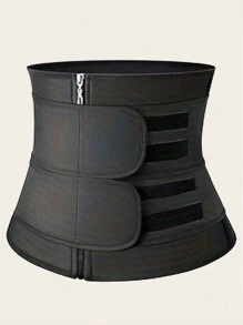 身形塑造腰帶減肥包裹塑身衣腹部出汗塑身衣男士健身塑身衣1件套裝 - 黑色 - 查看 4