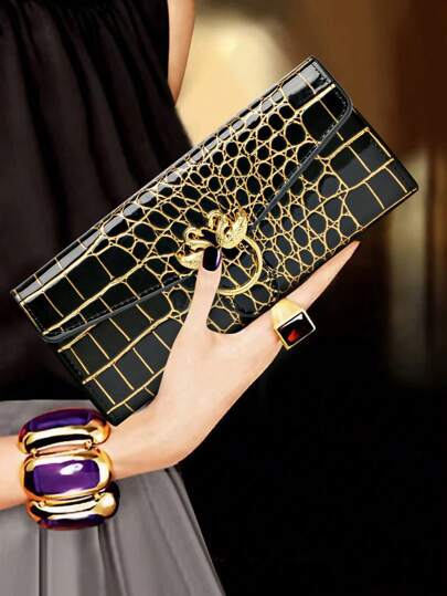 Modische Portemonnaie mit großer Kapazität und dreifach Faltung mit Blumenmuster Design, Geschäfts-Lässig Geldbörse für Frauen