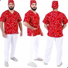 Pijama Cirúrgico Scrub Privativo Conjunto Hospitalar - Azul - Visão 6