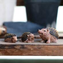 3入組妖精花園迷你刺蝟動物迷你人像,可愛的樹脂森林動物模型,林地盆景桌上裝飾 - 3pcs Hedgehog Set B - 查看 4