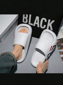 Men Summer Indoor Slippers Non-Slip Bathroom Shower Sandals Thickened Bottom Height Increasing Slippers Casual Fashionable Style For Outdoor Use