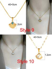 不鏽鋼天然石項鍊女款18k鍍金復古豪華綠松石吊墜頸圈項鍊珠寶禮物 - 項鍊 - 查看 7