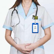 1 件放射科伸缩徽章卷轴，有趣的亚克力姓名徽章夹，带 ID 夹，适用于护士医生学生 - 黑與白 - 查看 4