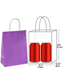 8pcs Mixed Color Gift Bag, Modern Paper Gift Wrapping Bag For Party