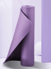 1 Pieza Esterilla De Yoga Para El Hogar De Color Sólido Nbr Antideslizante Y A Prueba De Humedad (las Rayas Horizontales Y Verticales Son Aleatorias) - Multicolor - Ver 1