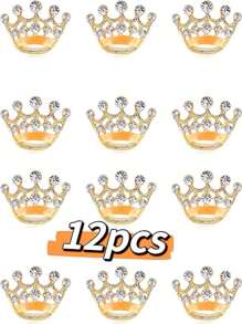 Bán sỉ 12 cái Vương miện hình Trâm cài , Đúng mốt Vàng & Màu bạc Đồ trang trí Rhinestone Kim băng Đối với phụ nữ & Nam & Jackets - trâm vương miện - Xem 6