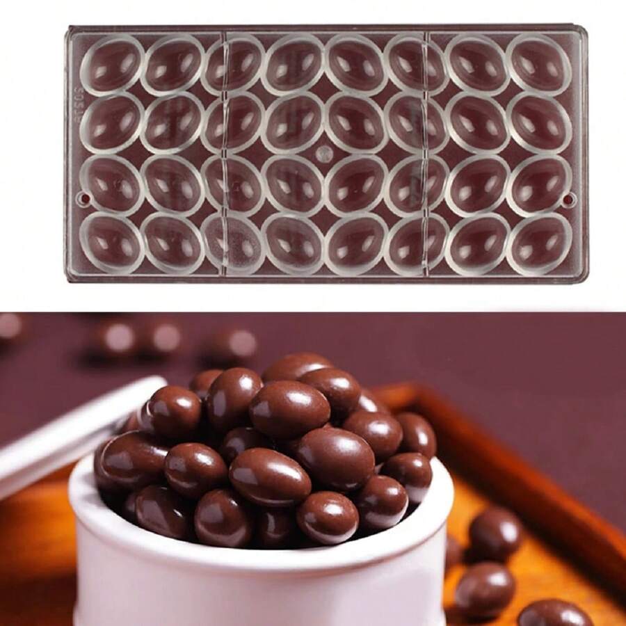 1pc Plastic Polycarbonate Interconnected Chocolate Mold With Small Egg Compartments, Transparent Baking Chocolate Mold - White - View 1